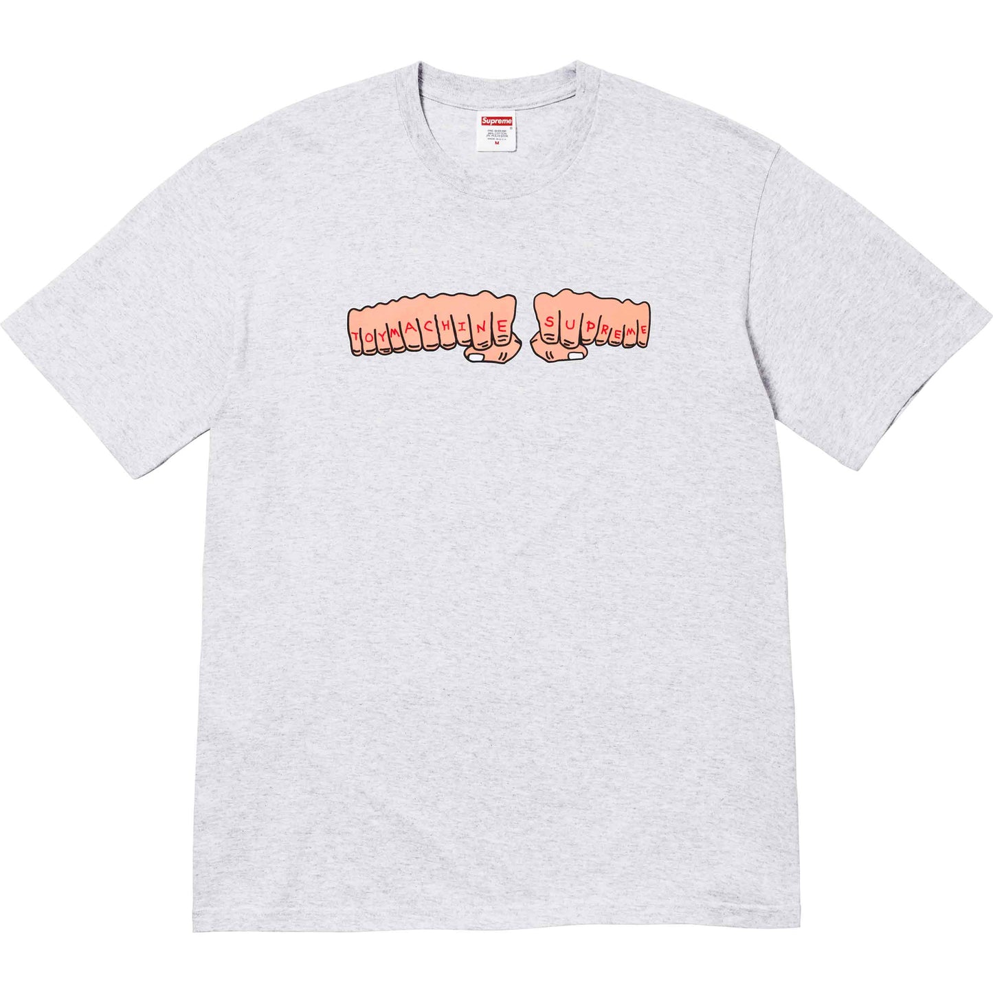 Supreme x Toy Machine Fist Tee Ash Grey